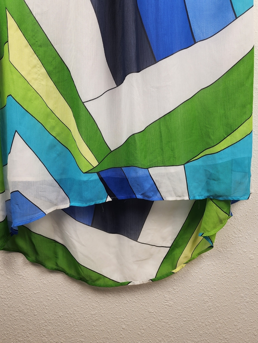 VENUS Blue Green High-Low Halter Dress with Gold Chain Straps - Picture 5 of 11